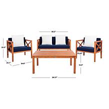 Safavieh Montez 4-Piece Outdoor Set with Accent Pillows