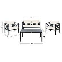 Safavieh Montez 4-Piece Outdoor Set with Accent Pillows