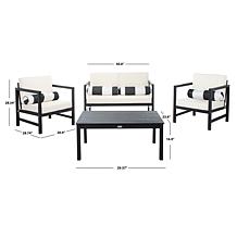 Safavieh Montez 4-Piece Outdoor Set with Accent Pillows