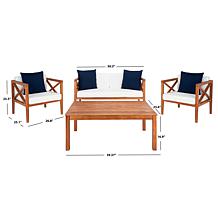 Safavieh Montez 4-Piece Outdoor Set with Accent Pillows