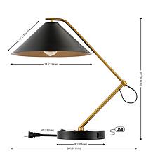 Safavieh Moseby Black and Brass Table Lamp with USB