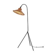 Safavieh Myah Floor Lamp with Black Metal Body & Rattan Shade