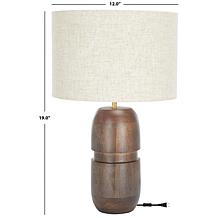Safavieh Nami Natural Wood Table Lamp 12" x 12" x 19"