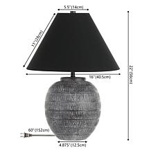 Safavieh Naomi Grey Ceramic Table Lamp with Black Shade