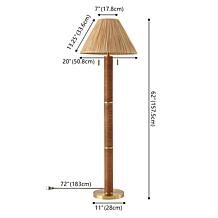 Safavieh Rayvi Natural/Gold Metal and Rattan Floor Lamp 62"