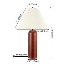 Safavieh Rennie Walnut Wood Table Lamp with Fabric Shade