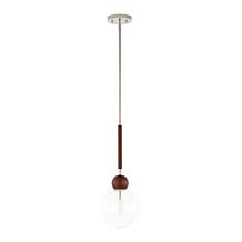 Safavieh Roxora 7" Dark Walnut & Nickel Pendant Light
