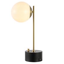 Safavieh Ryu Table Lamp with USB, Brass/Black, 20.5"H