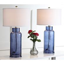 Safavieh Set of 2 Blue Bottle Glass Table Lamps