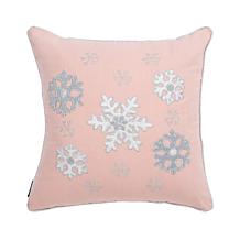 Safavieh Sunderland Snowflake Pillow in Pink