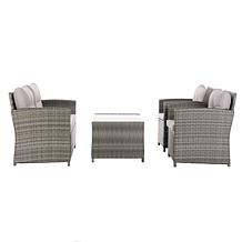 Safavieh Vellor 4-Piece Living Set - Black, Grey