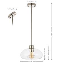 Safavieh Wessley 11" Clear Glass and Nickel Pendant