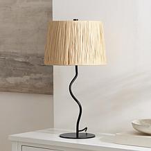 Safavieh Ziggi Black Metal Table Lamp with Paper Rope Shade