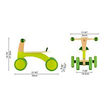 Scoot Around Ride-On Wood Balance Bike in Bright Green