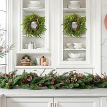 Set of 2 14" D Christmas PE Wreaths