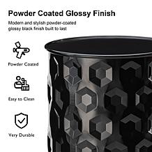 Set of 2 Multi-Functional Embossed Cylindrical Black Garden Stool