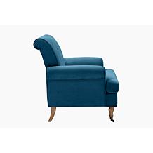 Shabby Chic Deklan Saber Back Leg Velvet Accent Chair