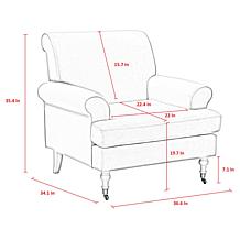 Shabby Chic Deklan Saber Back Leg Velvet Accent Chair