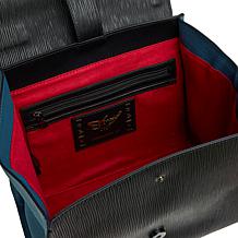 Sharif Legacy Haircalf and Epi Leather Engraved Leaf Satchel