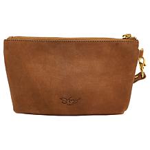 Sharif Legacy Haircalf and Nubuck Leather Wristlet Mini Bag