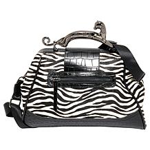 Sharif Legacy Haircalf Leather Cougar Handle Frame Satchel with Strap