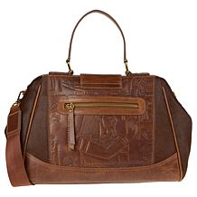 Sharif Legacy Hieroglyphic Leather Haircalf Frame Satchel