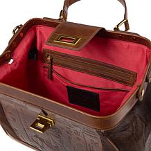 Sharif Legacy Hieroglyphic Leather Haircalf Frame Satchel