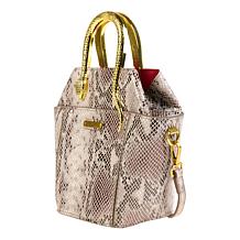 Sharif Legacy Serpantine Python Leather Mini Tote Bag