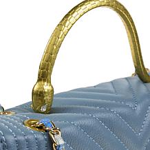 Sharif Legacy Serpent Handle Quilted Leather Crossbody