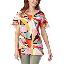 Shavonne Dorsey Ruffle Sleeve and Hem Top