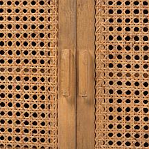 Sibu Rustic Reclaimed Wood and Rattan Cabinet