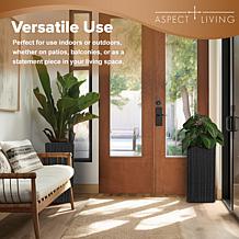 Sierra Square Wicker Planter 2-Pc. Set, Black