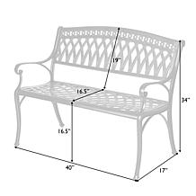 Simone Cast Aluminum Bench