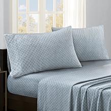Sleep Philosophy Micro Fleece Sheet Set - Blue Diamond - Queen