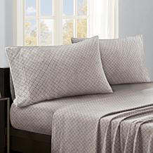 Sleep Philosophy Micro Fleece Sheet Set - Grey Diamond - Queen