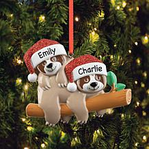 Sloth Family of 2 Personalized Ornament