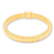 Soave Oro 14K Electroform CZ-Accent Tubogas Bangle Bracelet