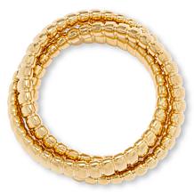 Soave Oro 14K Electroform Interlocking Tubogas Band Rings - Set of 3