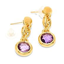 Soave Oro 14K Electroform Yellow Gold Gemstone Dangle Earrings