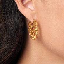 Soave Oro 14K Gold Electroform San Marco Hoop Earrings