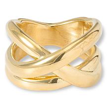 Soave Oro 14K Yellow Gold Electroform Crossover Ring