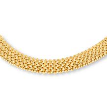Soave Oro 14K Yellow Gold Electroform Textured Weave Necklace
