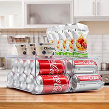 Sobus 2-pack Stackable Clear Plastic Soda Can Organizer with Lids