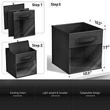 Sorbus 11" Foldable Storage Bin 6-pack with Clear Window