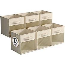Sorbus 13" Foldable Storage Bin 6-pack with Clear Window