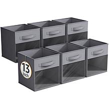Sorbus 13" Foldable Storage Bin 6-pack with Clear Window