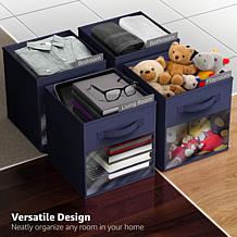 Sorbus 13" Foldable Storage Bin 6-pack with Clear Window