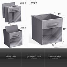 Sorbus 13" Foldable Storage Bin 6-pack with Clear Window