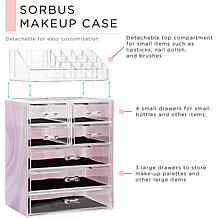 Sorbus® Cosmetic Makeup and Jewelry Storage Case Display