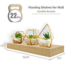 Sorbus Floating Wall Shelf 16.25" W x 5.5" D x 1.5" H